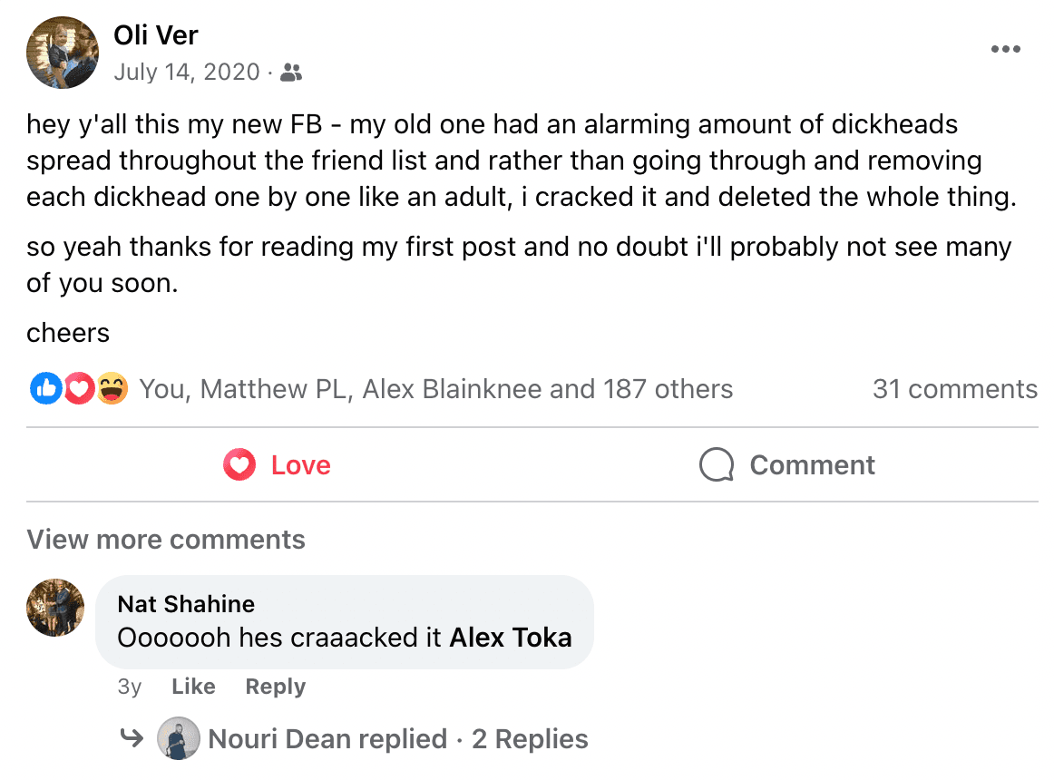 Oli Ver - FB Engagement